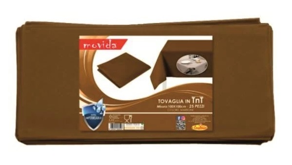 TOVAGLIA TNT MARRONE 100X100 PZ.25 MOVIDA         