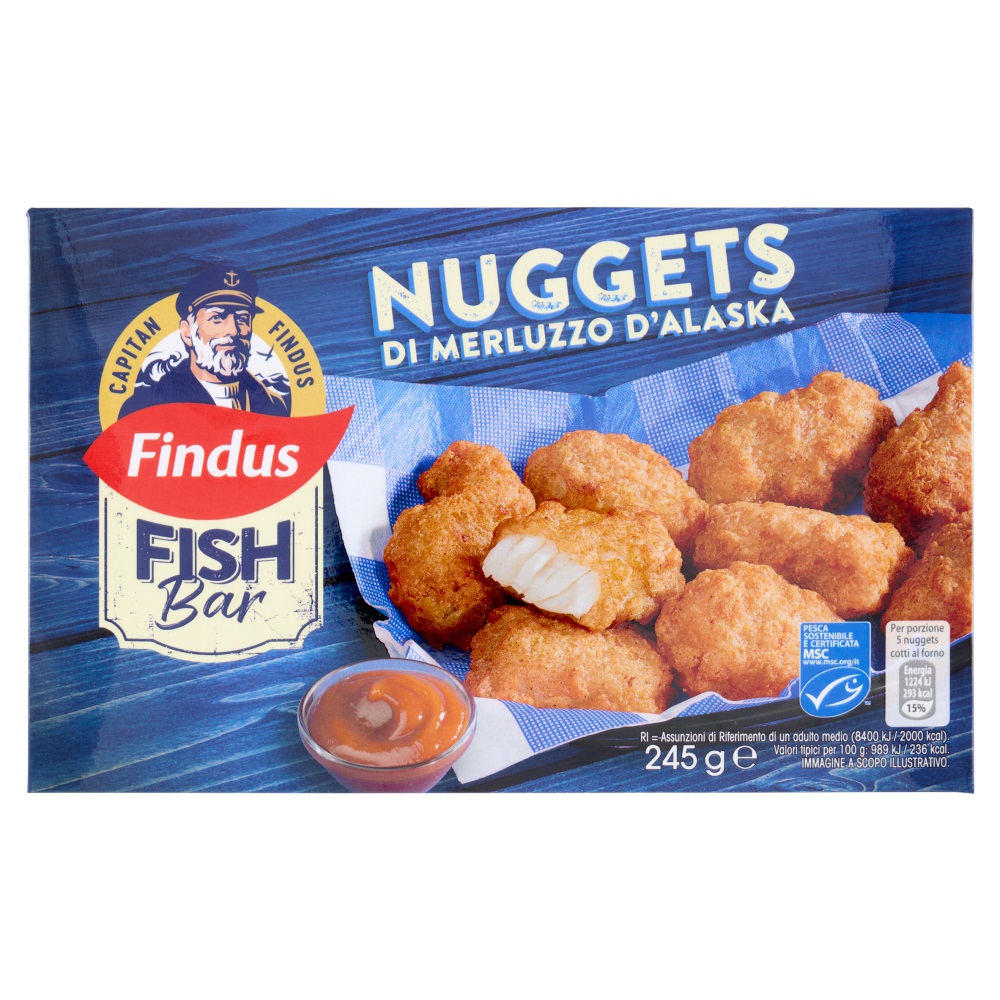 NUGGETS DI MERLUZZO FISH BAR FINDUS G245          