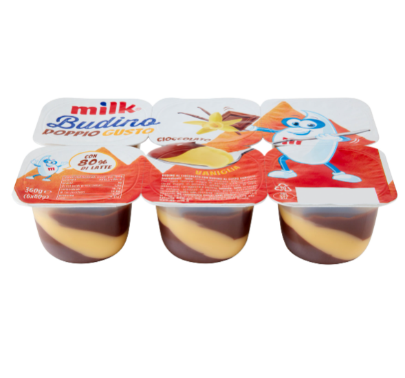 MILK BUDINO CIOCCOLATO E VANIGLIA GR.60X6         