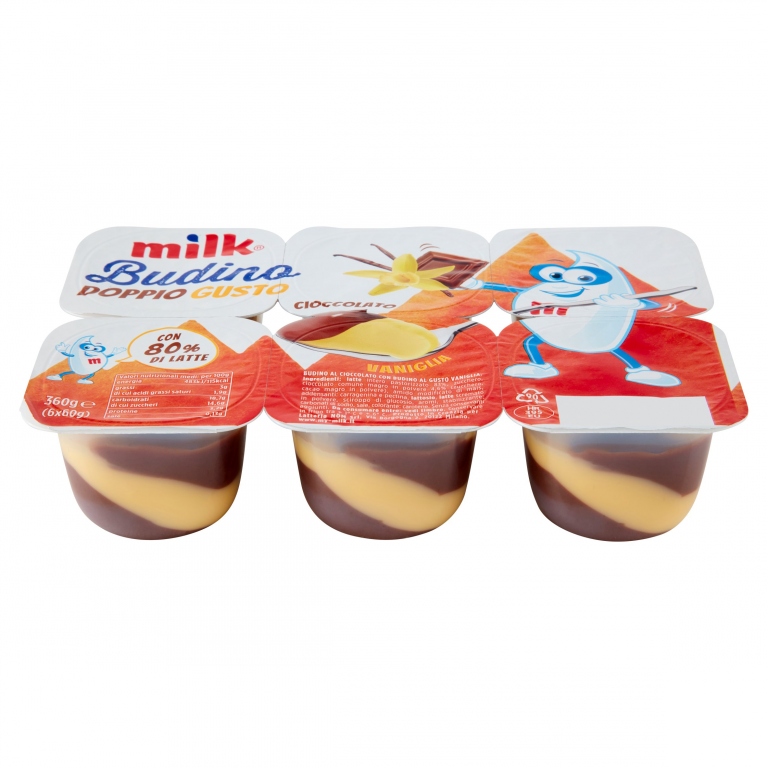 MILK BUDINO CIOCCOLATO E VANIGLIA GR.60X6         