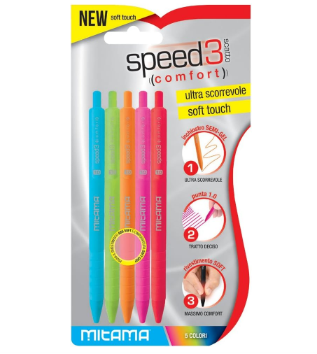 PENNA SCATTO RICICL.MITAMA SPEED3 COMFORT BLU PZ.5