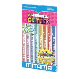 PENNARELLI GLITTER MITAMA P.TA FINE,8 PAST.+8 BRIL