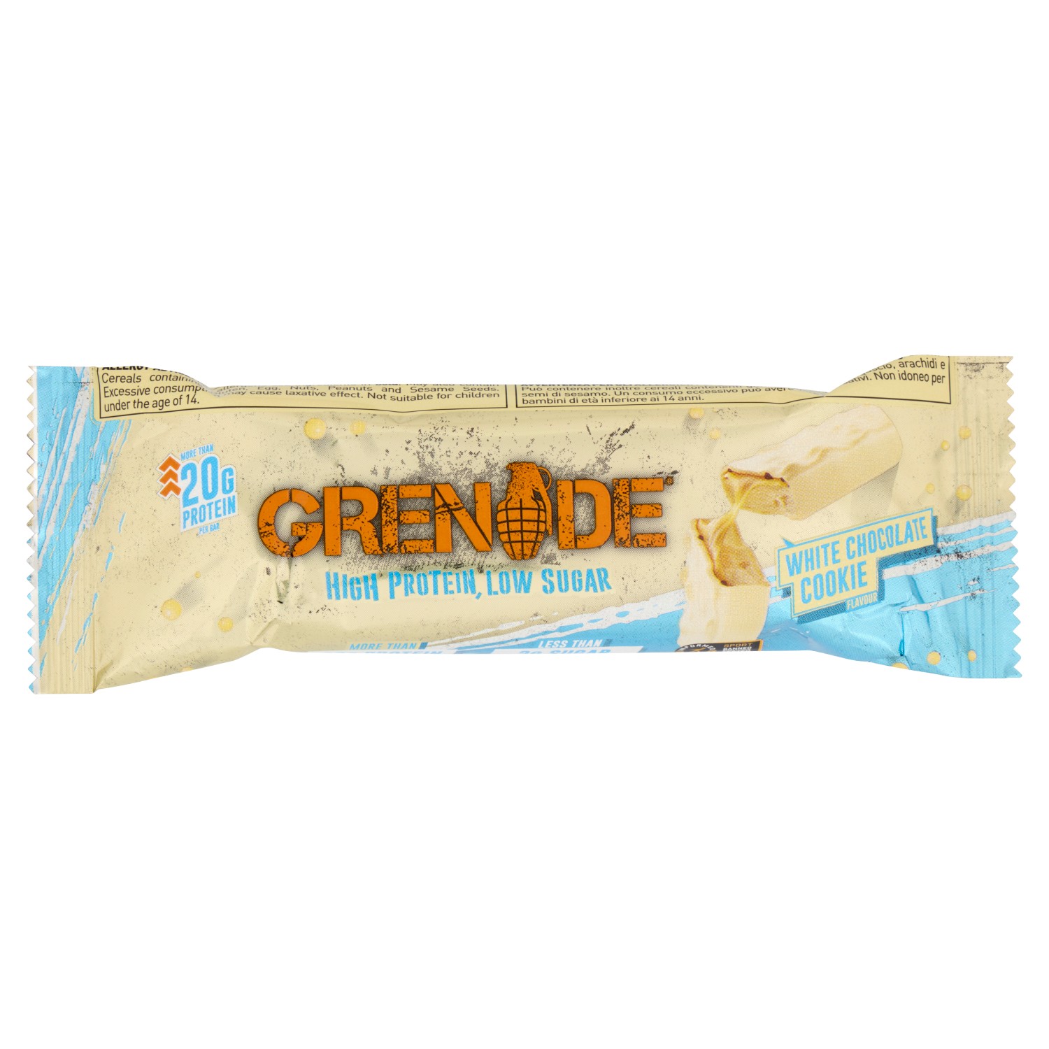 BARRETTE GRENADE PROTEIN WHITE CHOCO COOKIE GR.60 