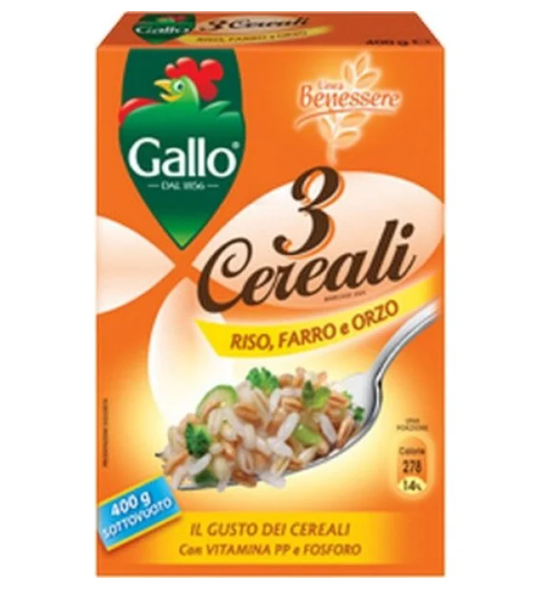 RISO GALLO 3 CEREALI ORZO GR.400                  