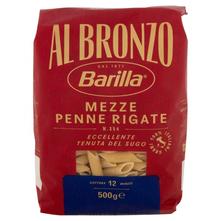 PASTA BARILLA AL BRONZO MEZZE PENNE RIG. GR.500   