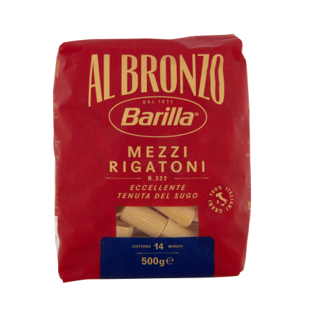 PASTA BARILLA AL BRONZO MEZZI RIGATONI GR.500     