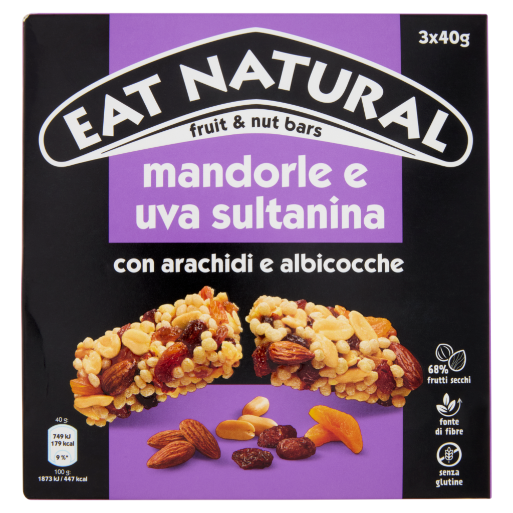 BARRETTE EAT NATURAL MANDORLE E UVA SULT. GR.120  