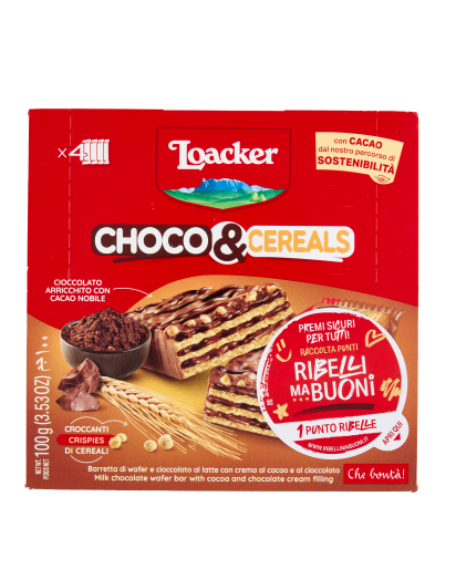 WAFER LOACKER CHOCO+CEREALS GR.25X4               