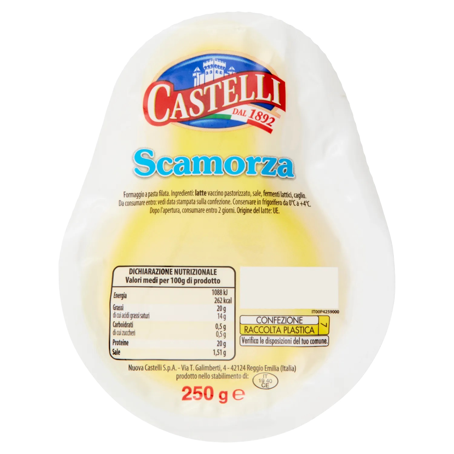 SCAMORZA BIANCA GR.250 CASTELLI                   