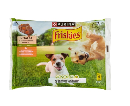 FRISKIES CANE GR.85X4 POLLO E CAROTA IN SALSA     