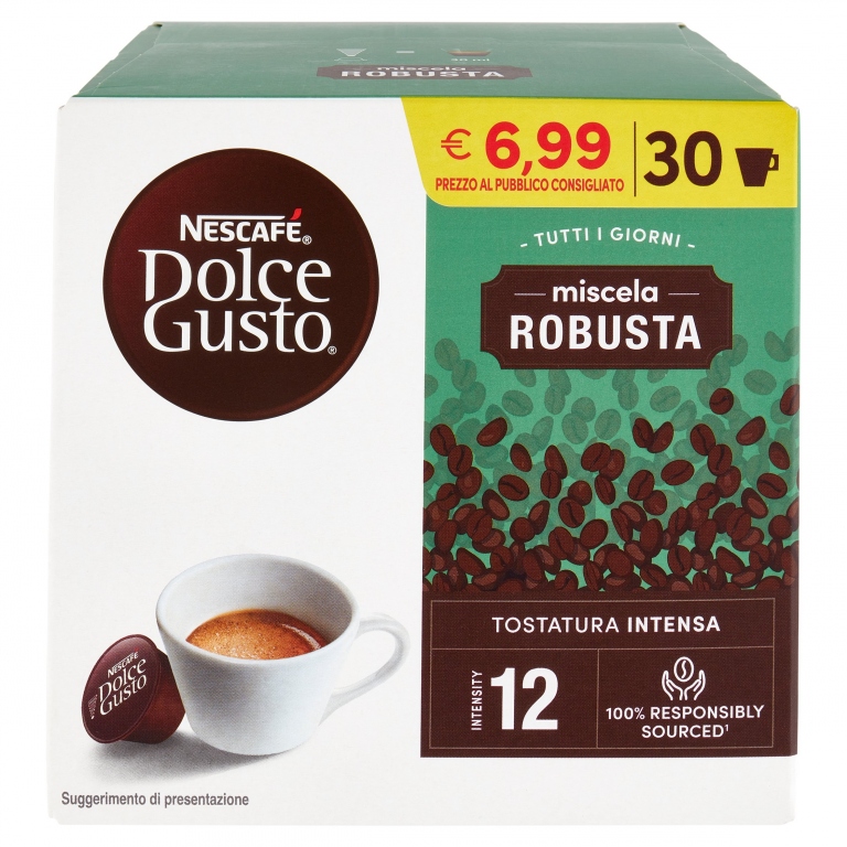 NESCAFE' DOLCEGUSTO ROBUSTA X30 CAPS T6,99        
