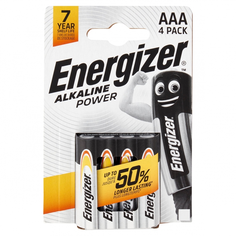ENERGIZER BATTERIE ALK M/STILO AAA X4             