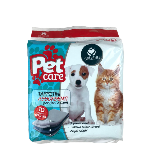 TAPPETINI ASSORBENTI PETCARE 60X60 PZ.10          