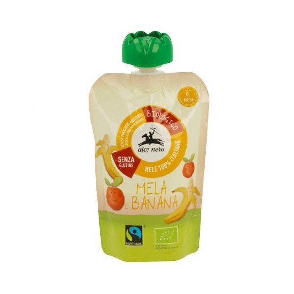 POUCH BIO PUREA ALCE NERO MELA BANANA GR.100      