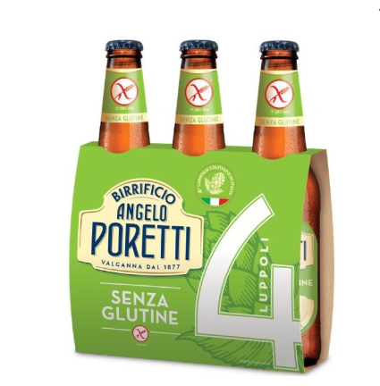 BIRRA PORETTI 4 LUPPOLI GLUTEN FREE CL.33X3       