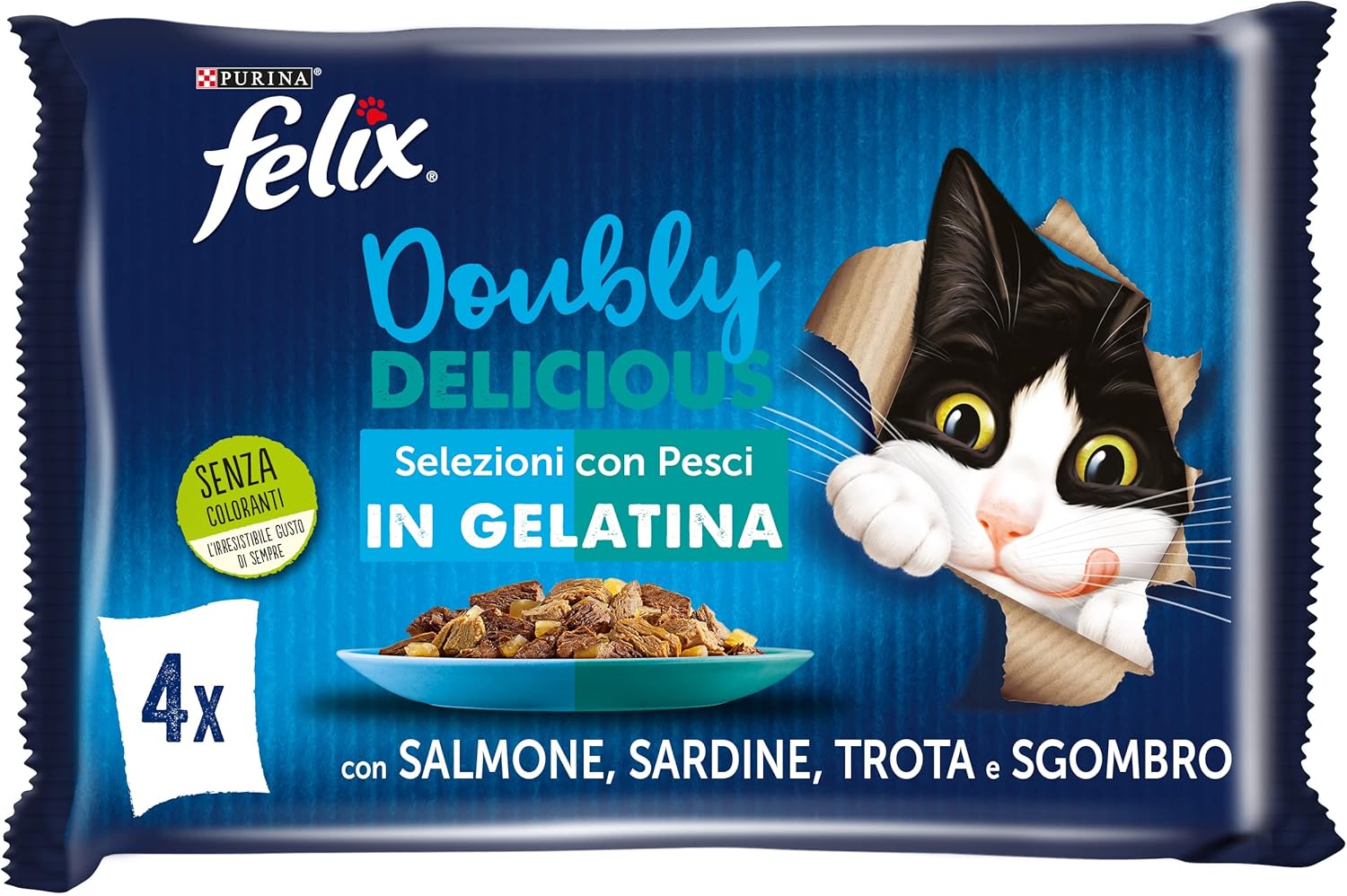 FELIX GATTO GHIOT.DOUBLY DELICIOUS SALMONE 4X85   