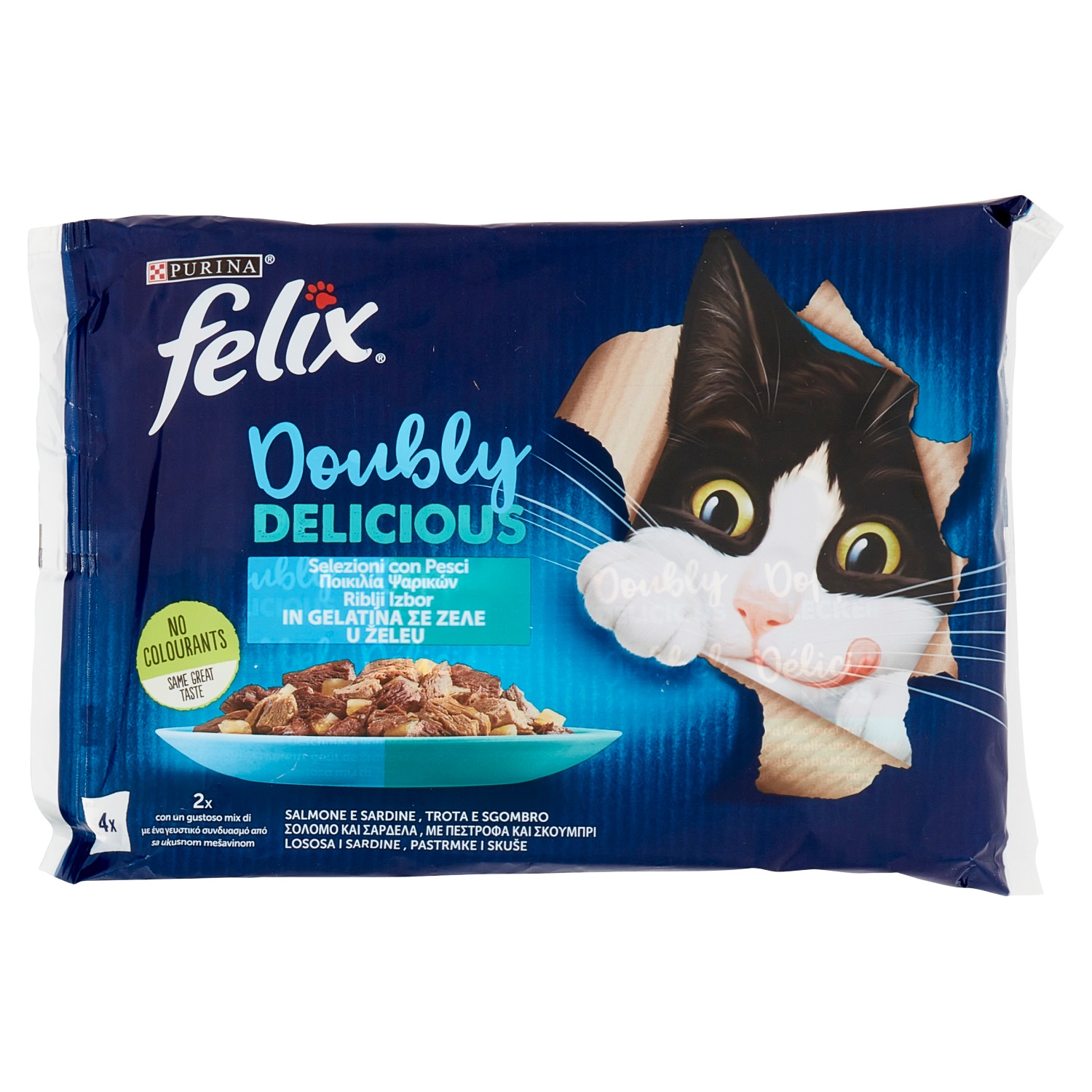 FELIX GATTO GHIOT.DOUBLY DELICIOUS SALMONE 4X85   