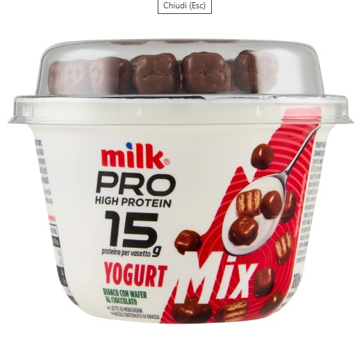 MILK PRO YOGURT MIX B.CO WAFER AL CIOCCOLATO GR180