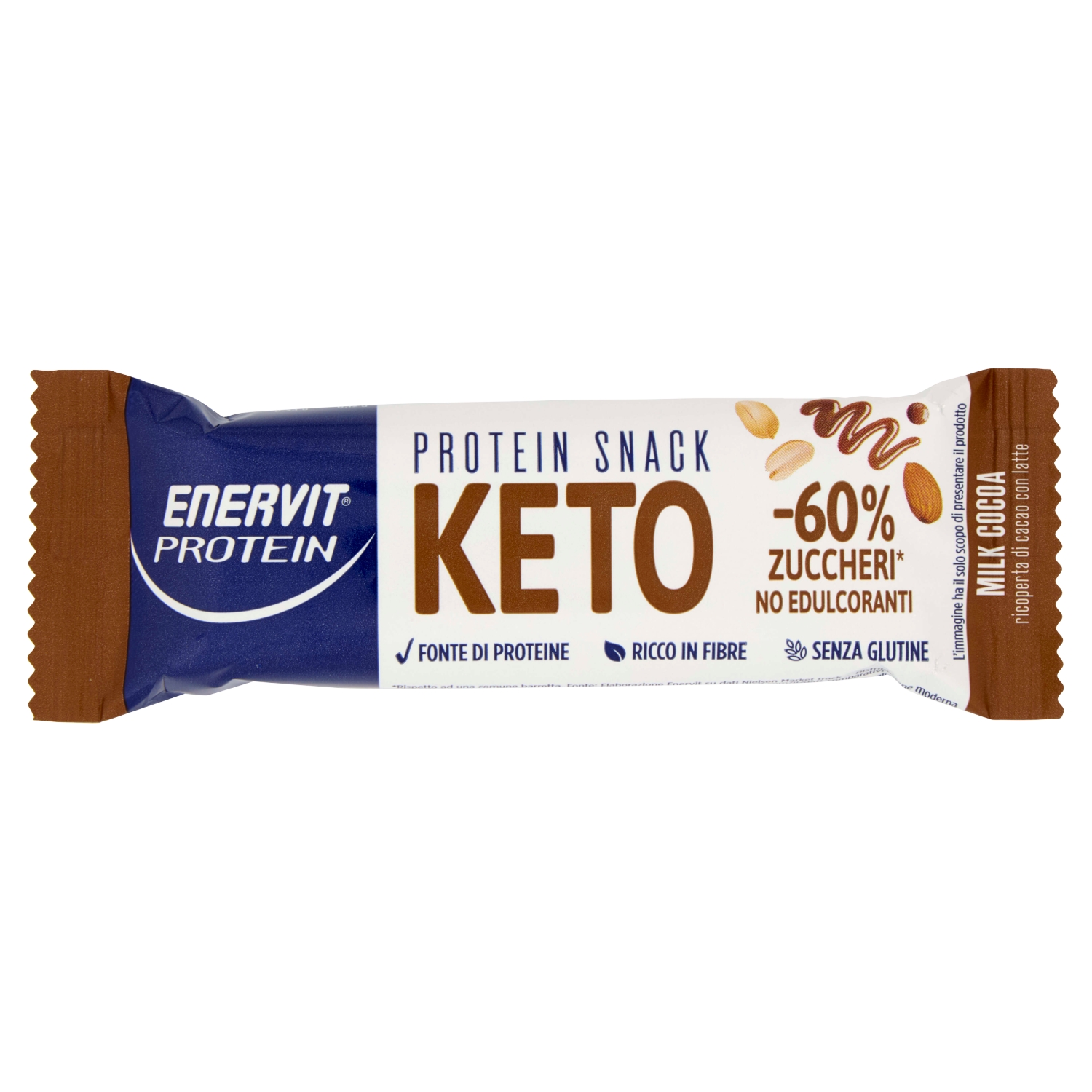 BARRETTE ENERVIT KETO SNACK MILK CHOCO G.35       
