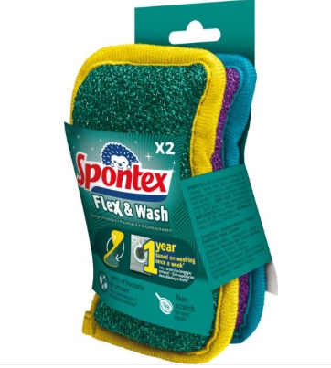 SPUGNA SPONTEX FLEX & WASH X2                     