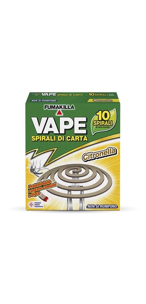 VAPE SPIRALI DI CARTA ALLA CITRONELLA 10 PZ       