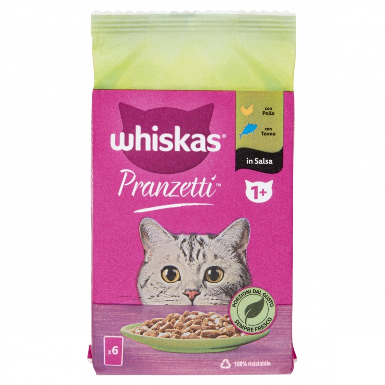 WHISKAS PRANZETTI MARE E MONTI IN SALSA 1+ 50GR.X6