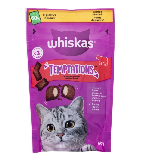 WHISKAS TEMPTATION MANZO GR.60                    