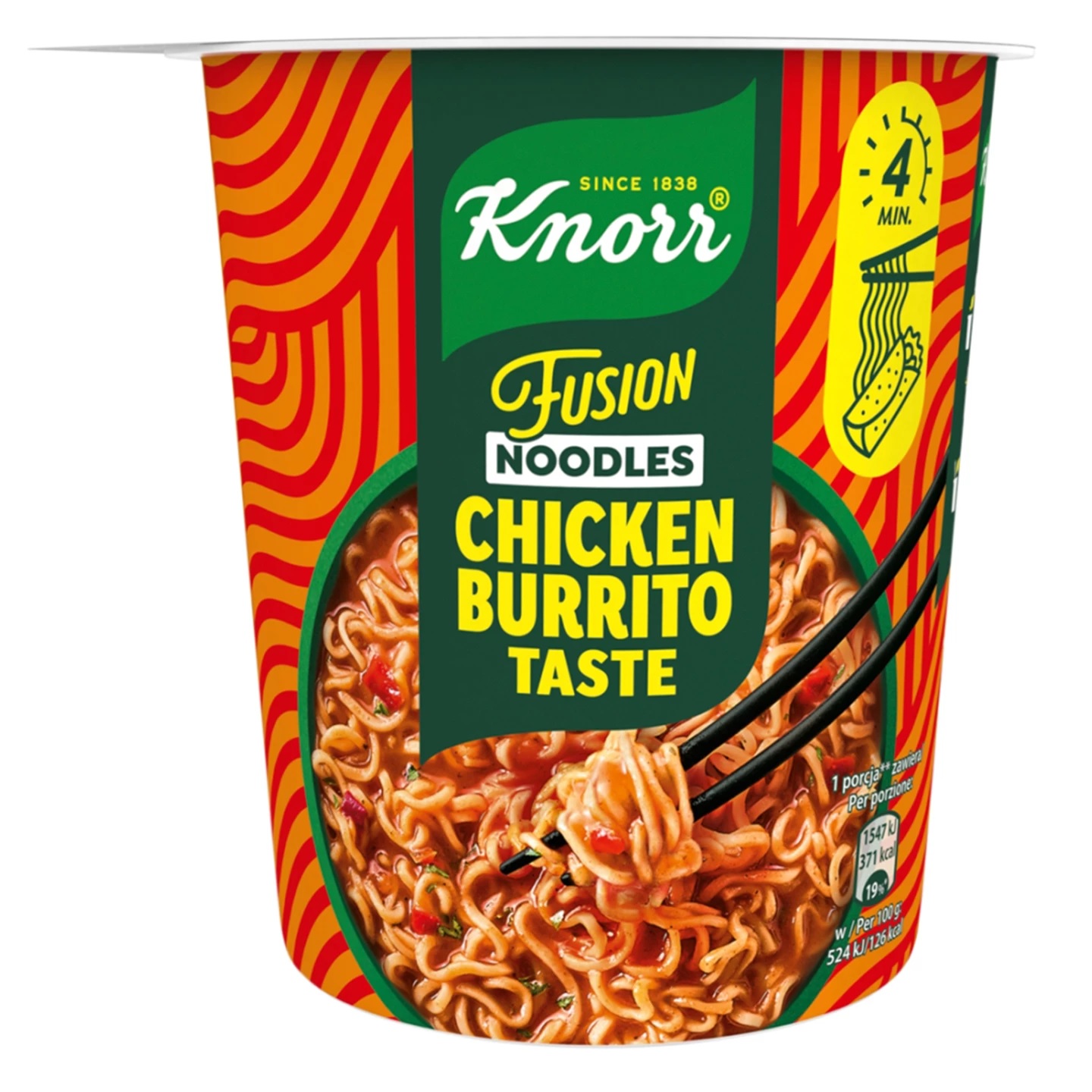NOODLES KNORR FUSION CHICKEN BURRITO GR.89 CUP    