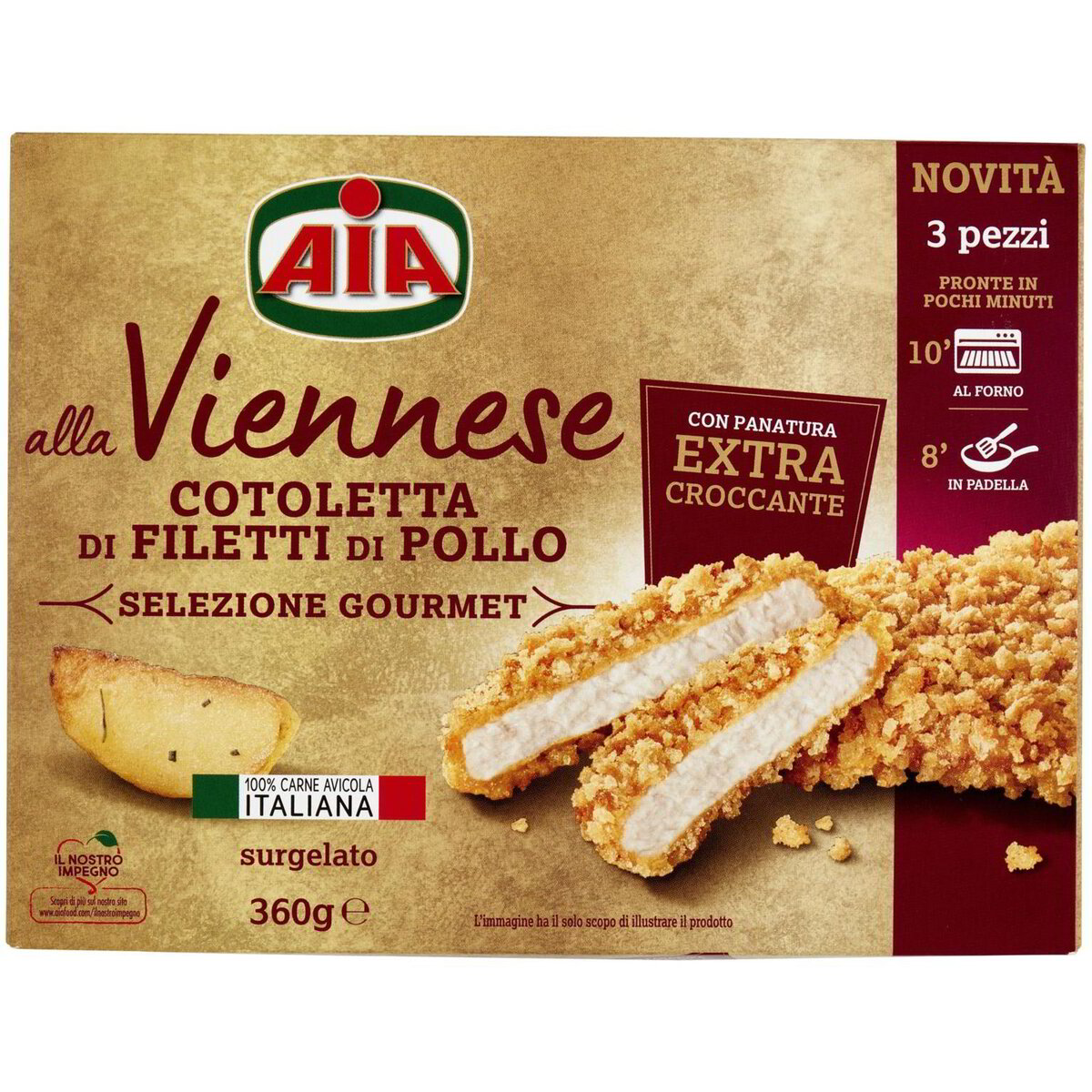 LA VIENNESE COTOLETTA DI FILETTI POLLO AIA G360   