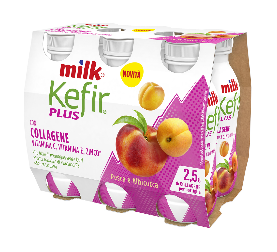 MILK PLUS COLLAGENE KEFIR BERE PESCA/ALB. 6X100G  