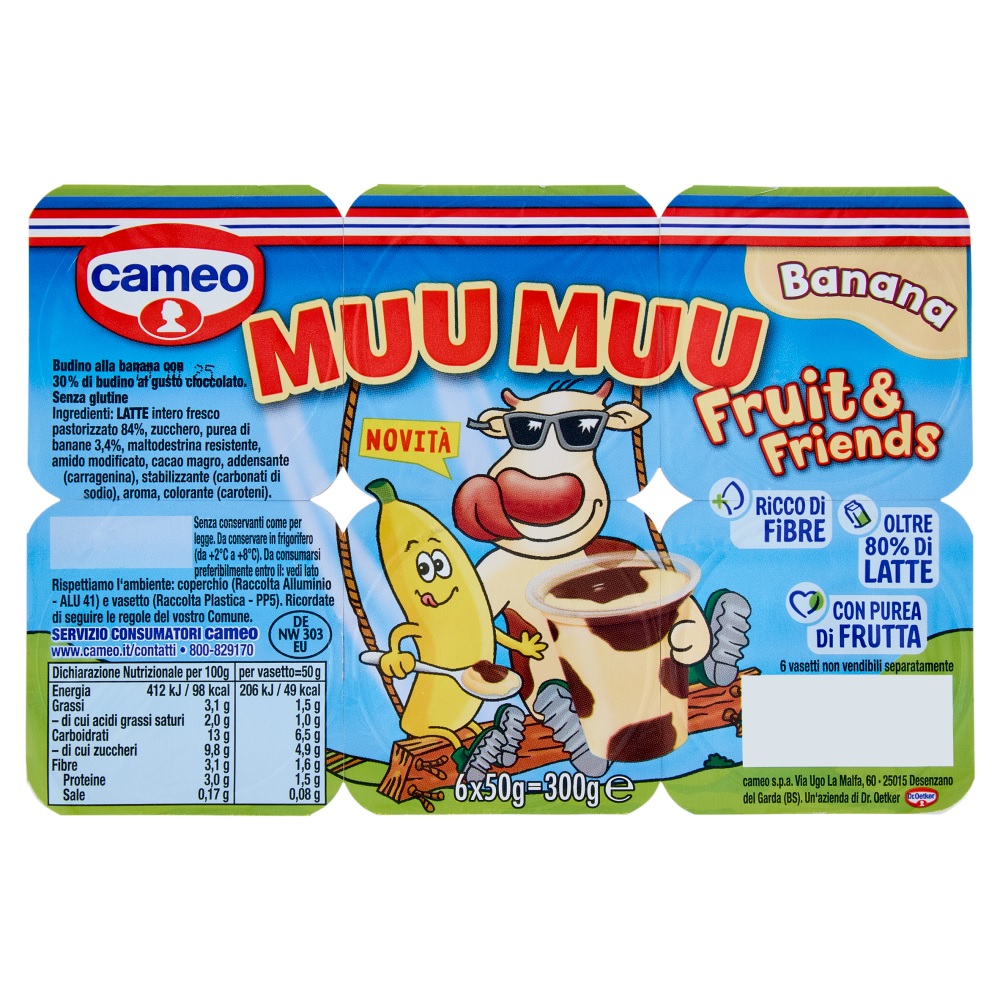 CAMEO MUU MUU FRUIT&FRIENDS BANANA-CIOCCOLATO6X50G