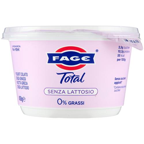 YOGURT GRECO FAGE TOTAL BIANCO SENZA LATTOSIO G450