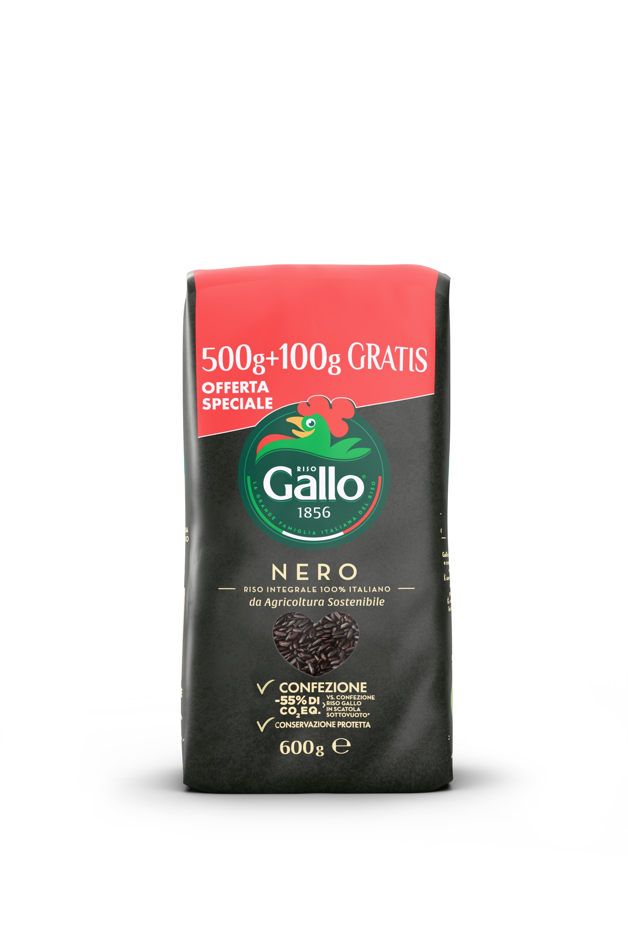 RISO GALLO NERO INTEGRALE GR 500+100 OMAGGIO      