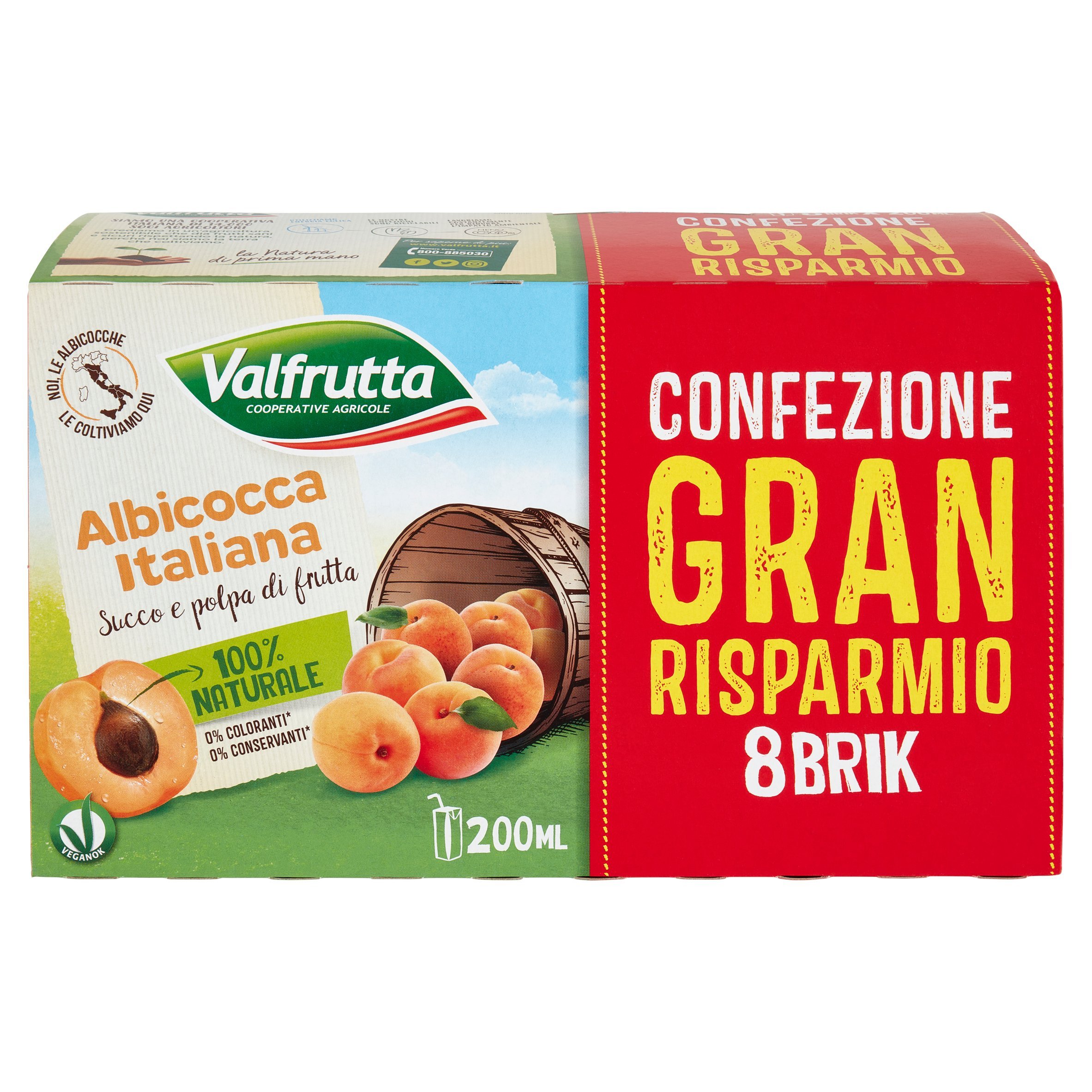 SUCCHI VALFRUTTA ALBICOCCA BK ML200X8             