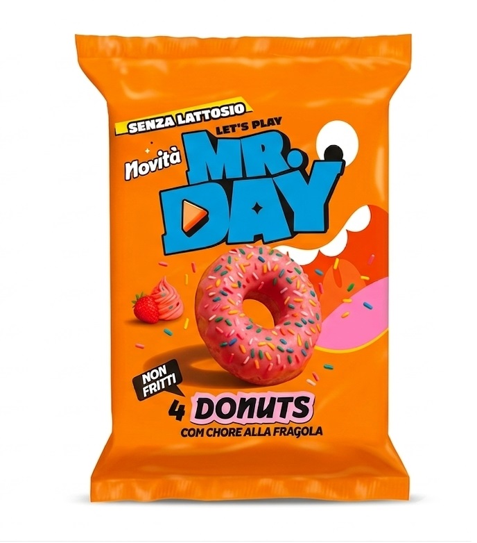 DONUTS MR.DAY FRAGOLA GR.200 S/LATTOSIO           