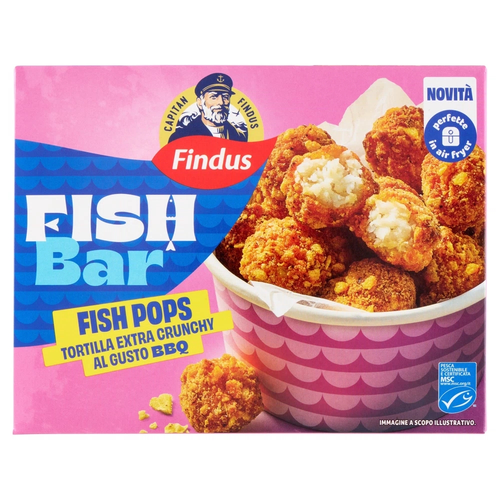 FISH POPS TORTILLA CRUNCHY BBQ FINDUS G230        