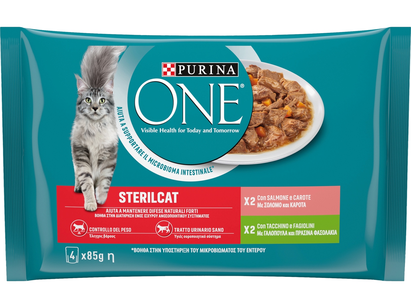 PURINA ONE STERILCAT GR.85X4 SALMONE TACCHINO GATT