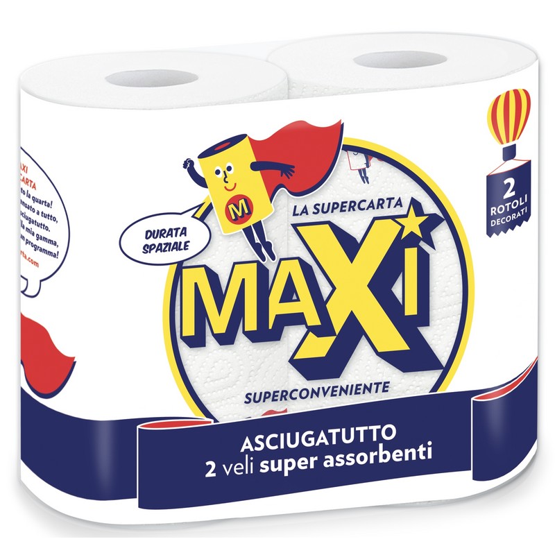 ASCIUGATUTTO MAXI 2 ROTOLI DECORATO 2VELI         