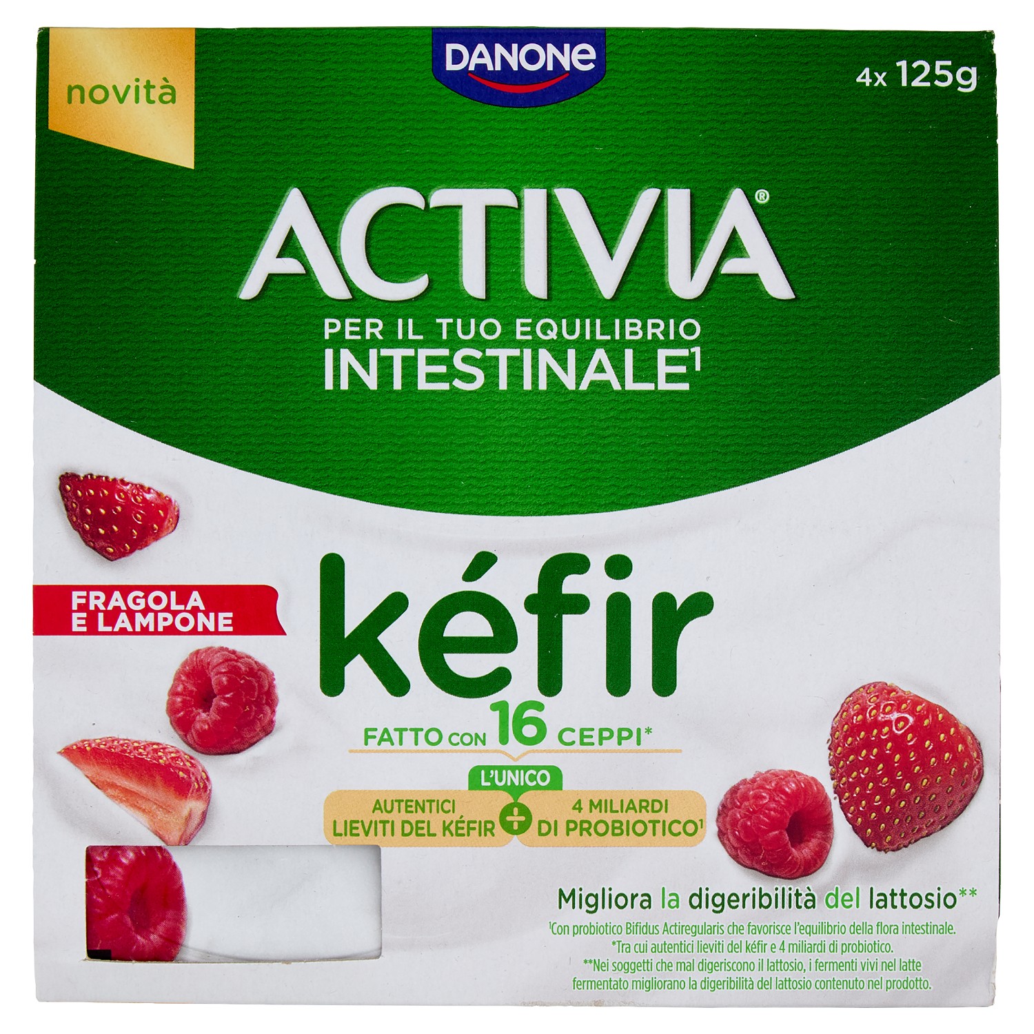 ACTIVIA KEFIR FRAGOLA LAMPONE GR.125X4            