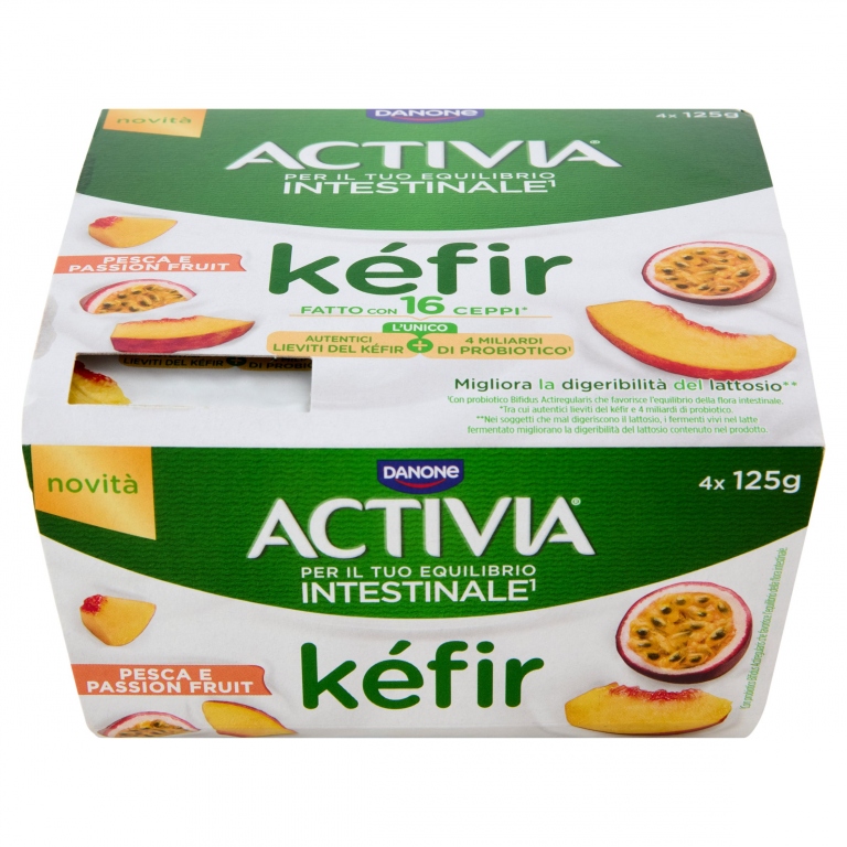 ACTIVIA KEFIR PESCA PASSION FRUIT GR.125X4        