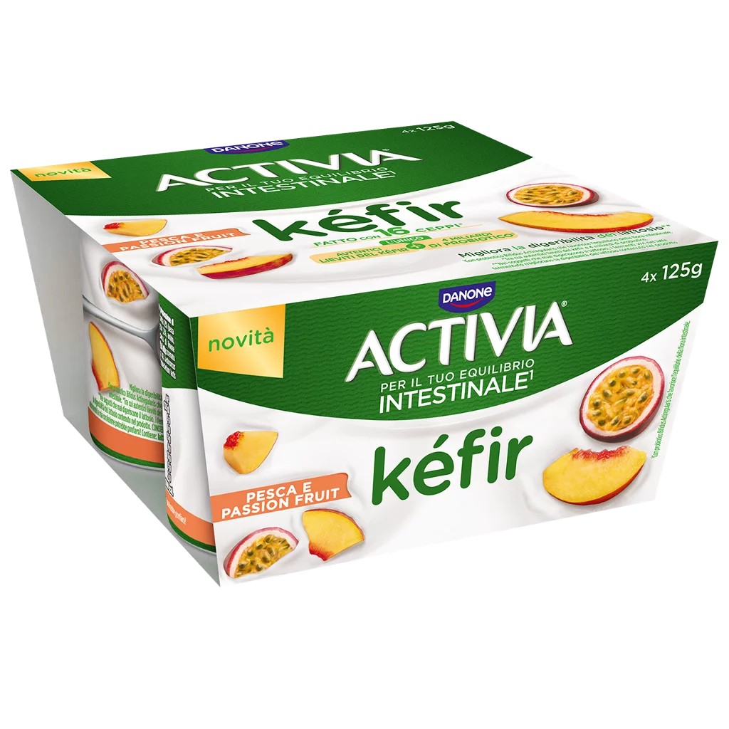 ACTIVIA KEFIR PESCA PASSION FRUIT GR.125X4        