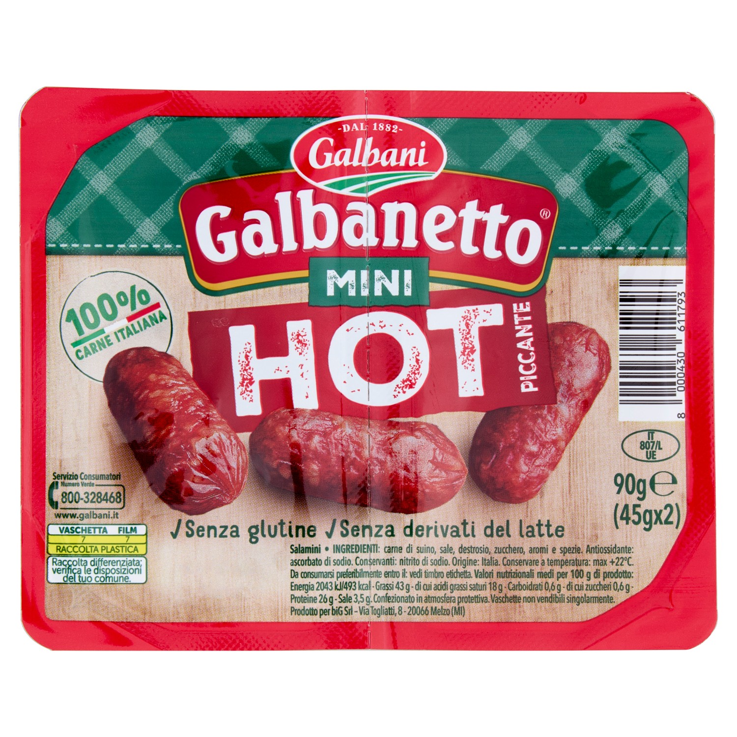 GALBANETTO GALBANI MINI HOT PICCANTE GR.90        
