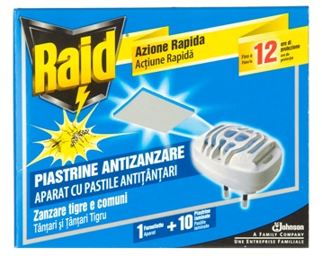 RAID PIASTRINE ANTIZANZARE BASE+10 PIASTRINE      