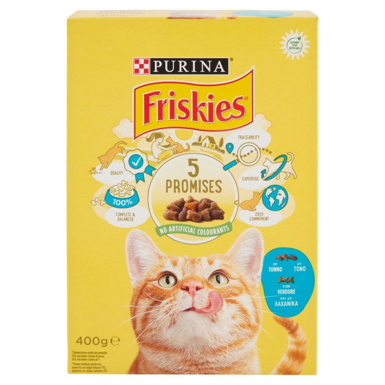 FRISKIES GATTO SECCO GR.400 TONNO/VERDURE         