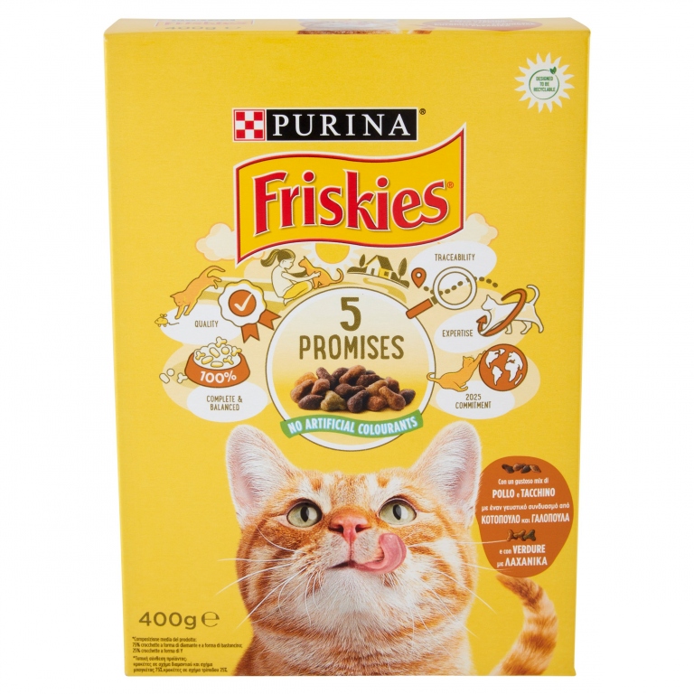 FRISKIES GATTO SECCO GR.400 POL/TAC/OLIVE         