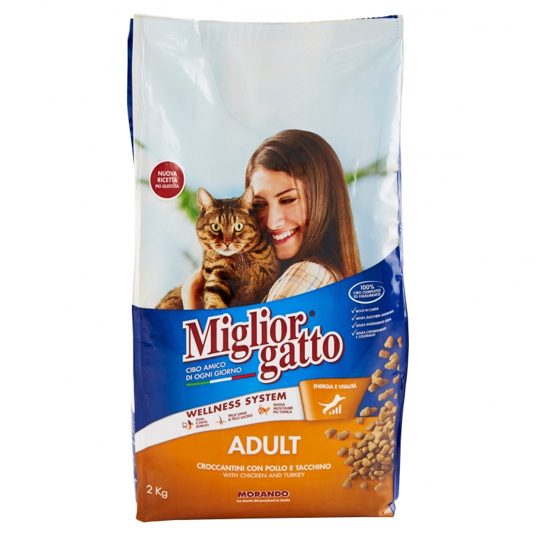 MORANDO GATTO CROCCHETTE KG.2 POLLO/TACCH./VERD.  
