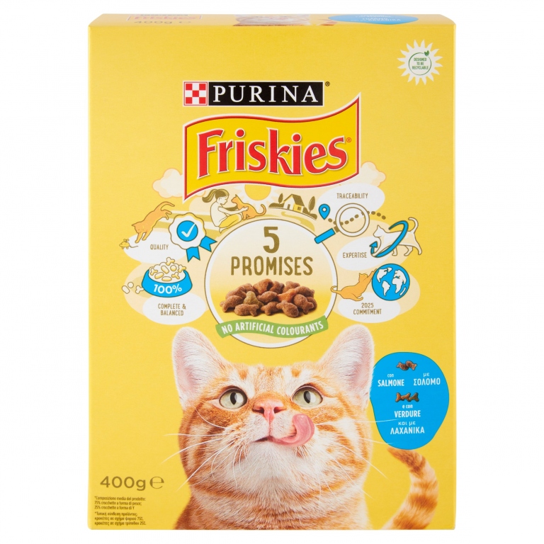 FRISKIES GATTO SECCO GR.400 SALMONE/VERDURE       