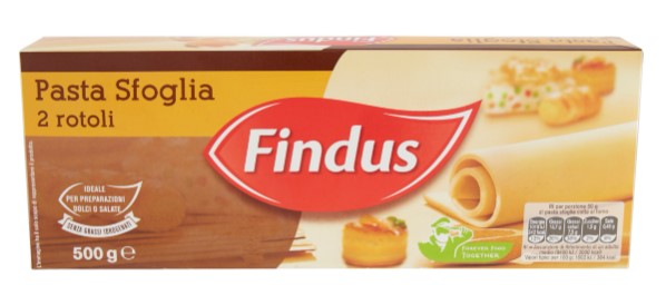 PASTA SFOGLIA 2 ROTOLI GR.500 FINDUS              