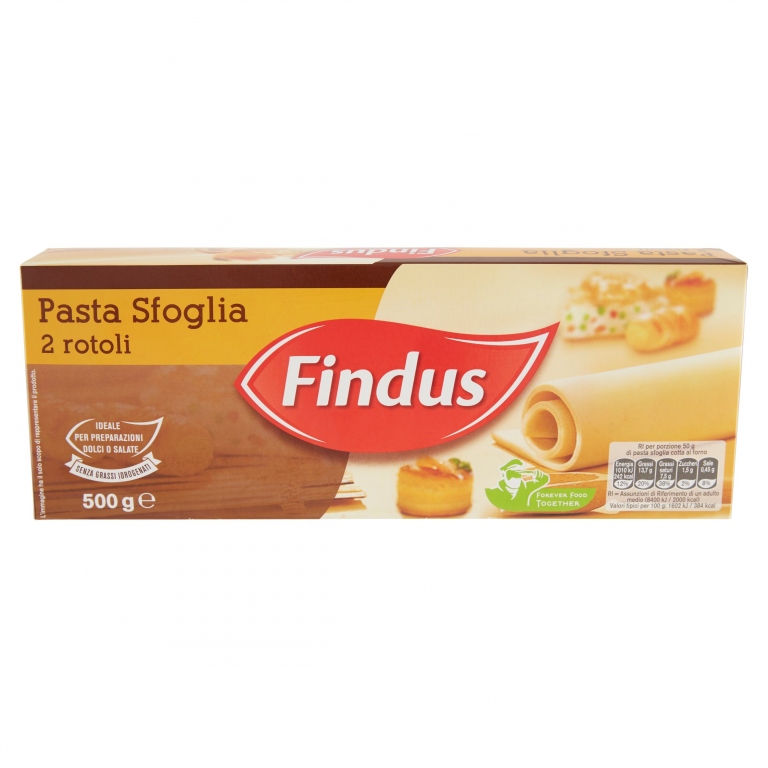 PASTA SFOGLIA 2 ROTOLI GR.500 FINDUS              