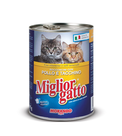 MORANDO GATTO LATTINA GR.405 POLLO/TACCHINO       